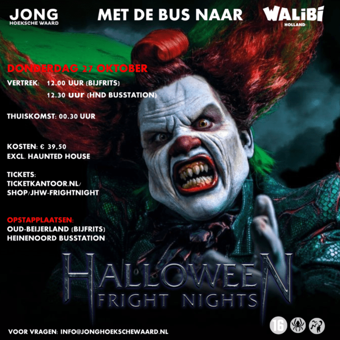 Ga jij mee met Jong Hoeksche Waard naar Walibi Fright Night